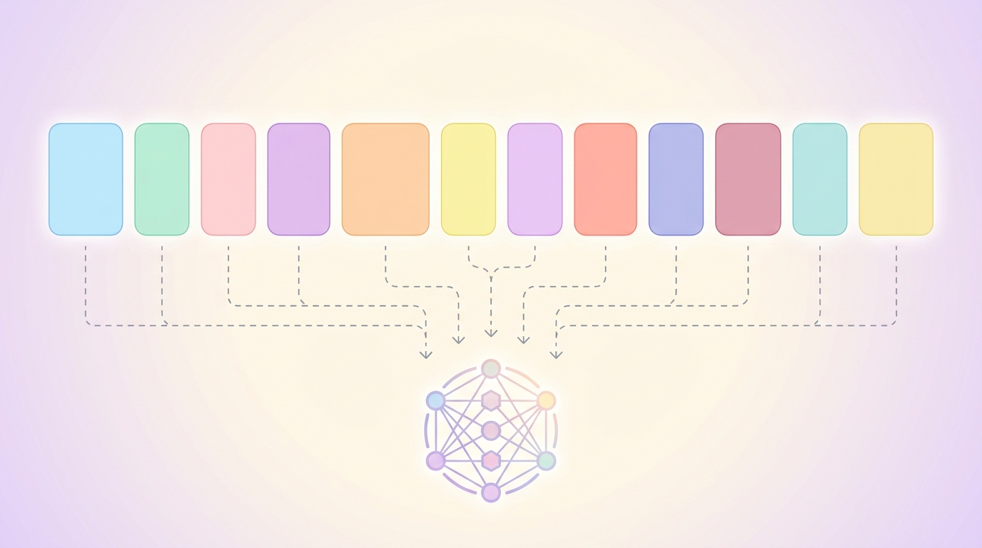 Visualization of text being broken into colored token chunks