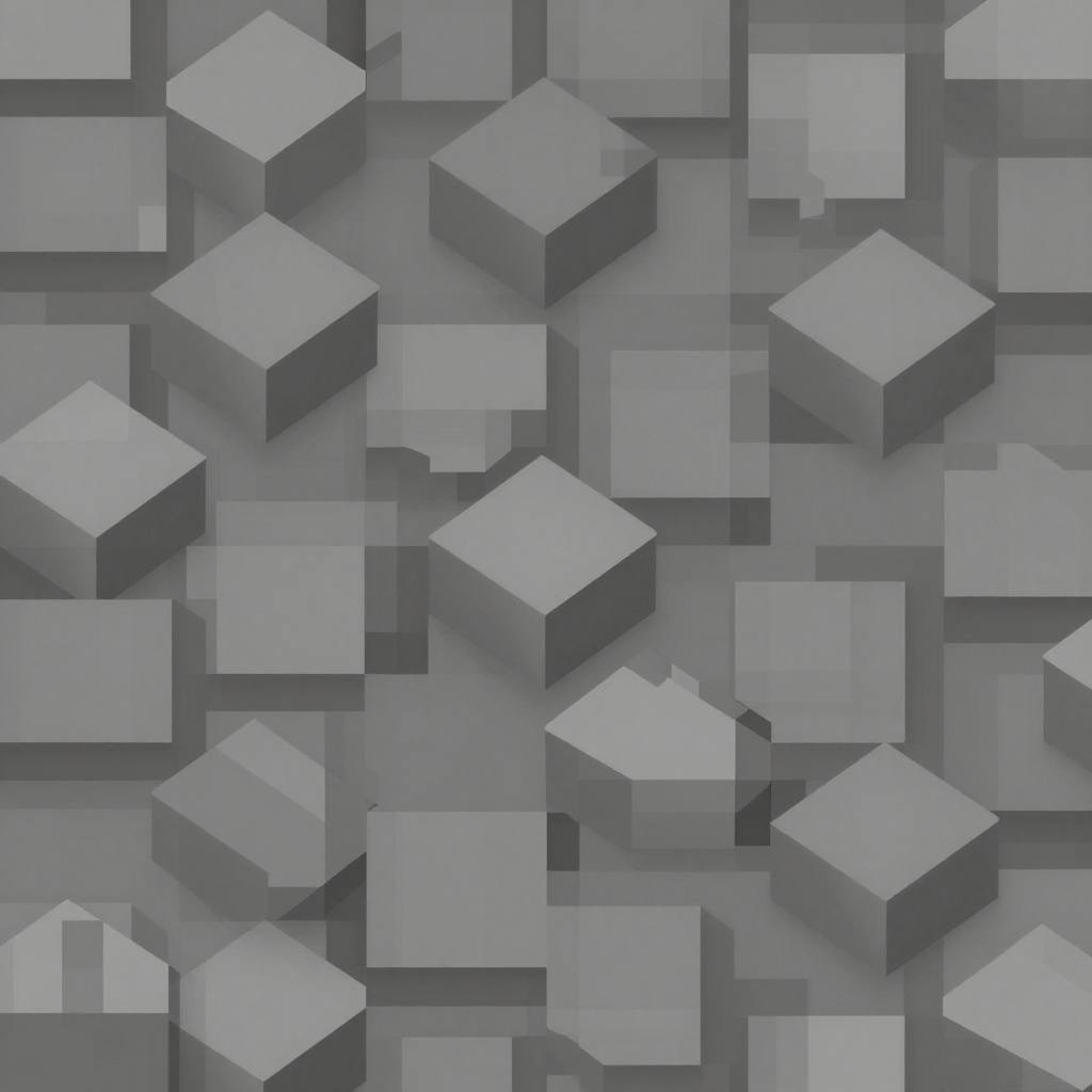 Arte: minecraft cobblestone texture, seamless tile, small irregular gray stones, rough and blocky, low detail, simple readable shapes, muted gray palette, dark mortar gaps, designed for 16x16 downscale