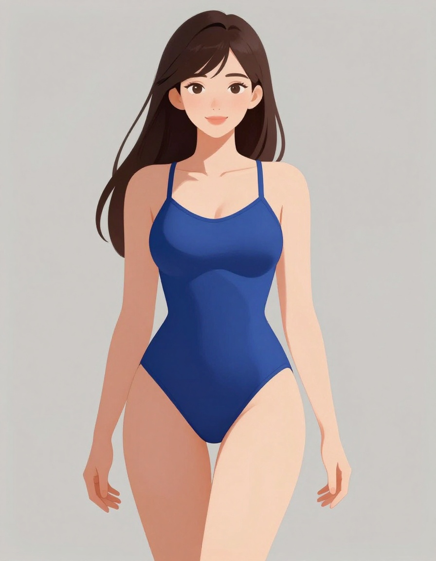 아트: Female in a swimsuit cartoonish art