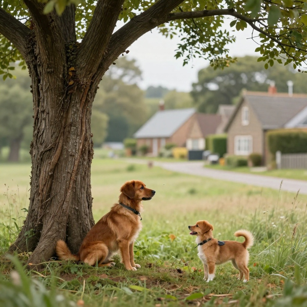 Art: A small brown dog named Milo lived at the edge of a quiet village. Every morning, he waited by the same old tree, watching the road as if expecting someone.
One day, a little girl passed by and stopped. She smiled, and Milo’s tail wagged for the first time in days. She came back the next morning, and the next, until waiting didn’t feel lonely anymore.
From then on, Milo still sat by the tree—but not to wait. He was there to meet his friend.