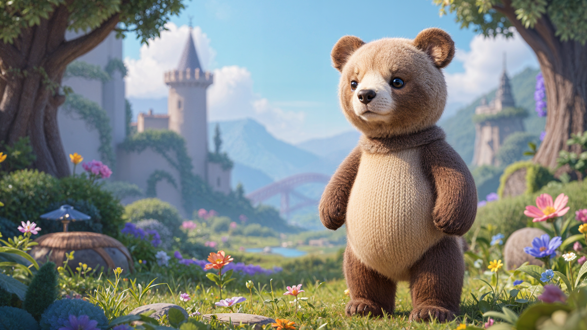 3d woolen knitted bear