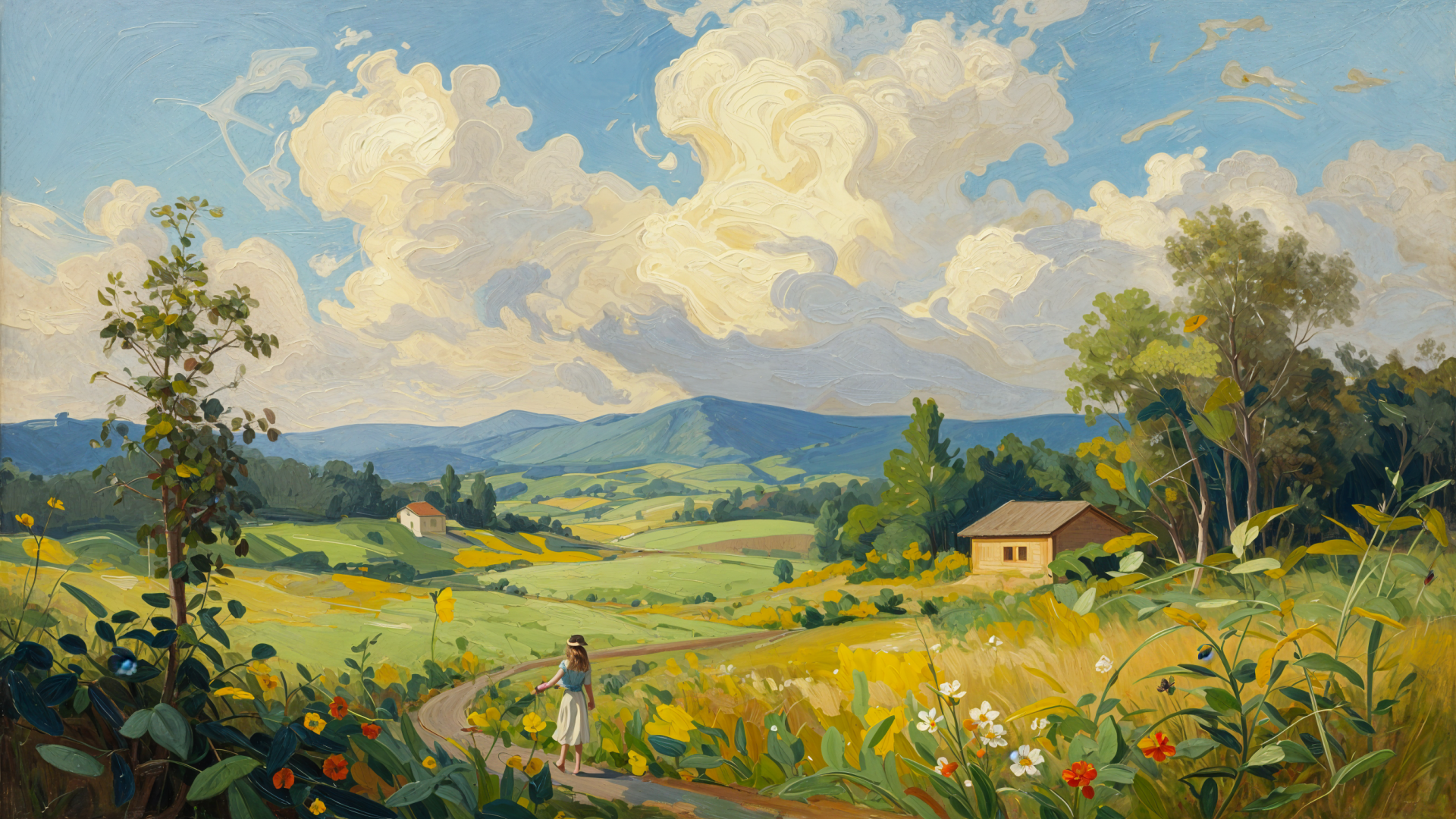   Nice  image sight 4d Oil painting wallpaper for taplet ..