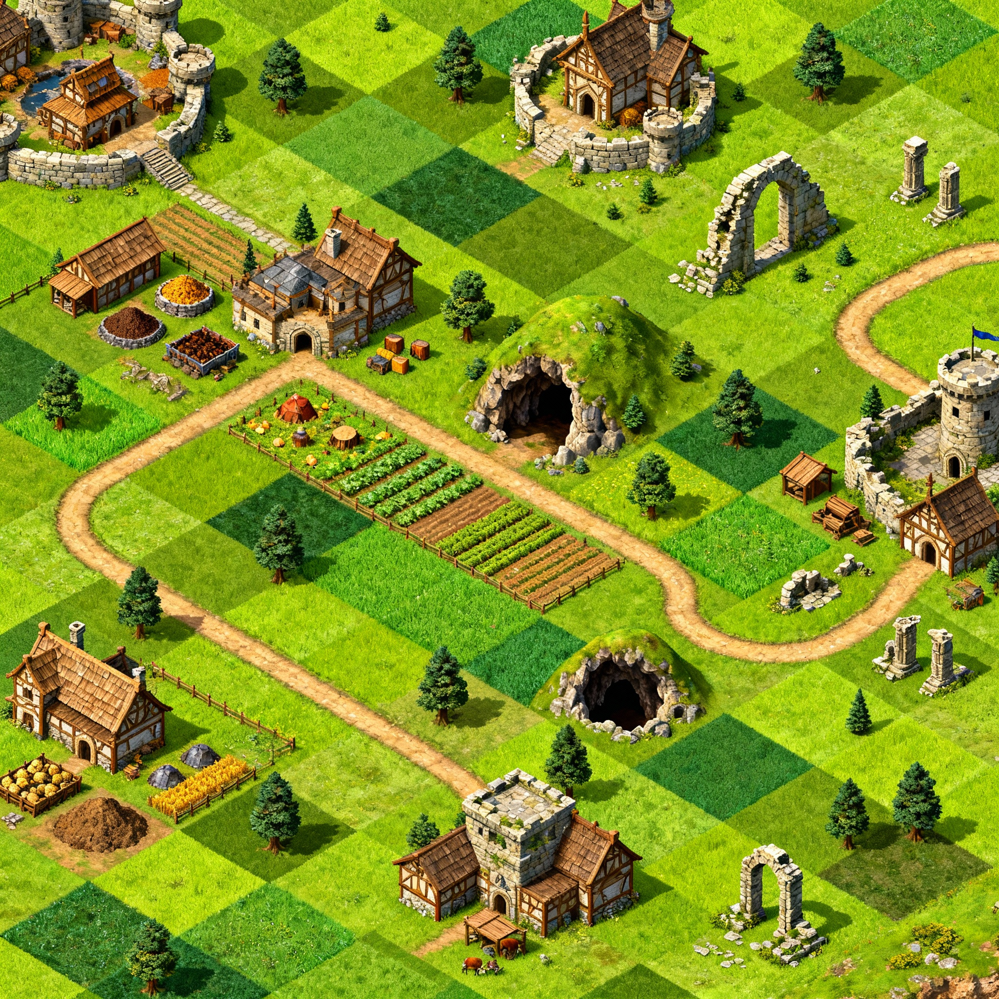 a heroes of might and magic 3 inspired map with gassrands an...