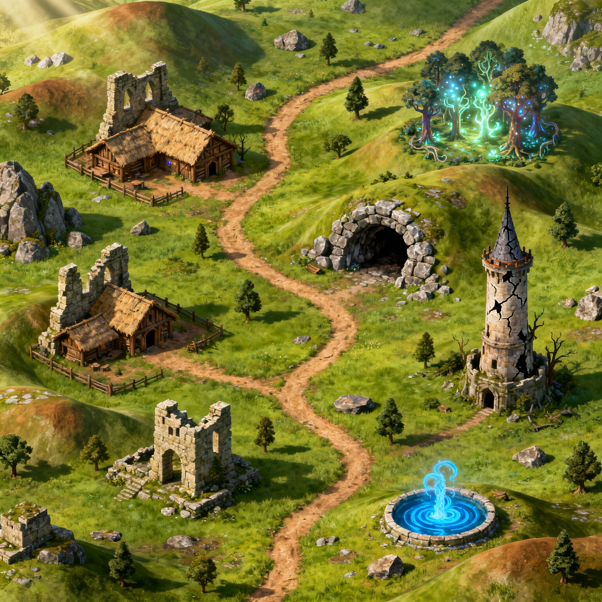 a heroes of might and magic 3 inspired map with gassrands an...