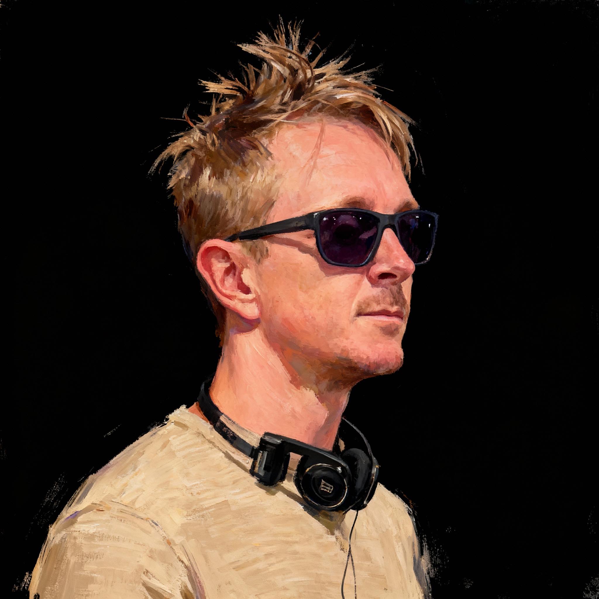 Profile Picture: center the person, remove the background (replaced with solid black) and remove the phone and hand so it doesnt look like a selfie