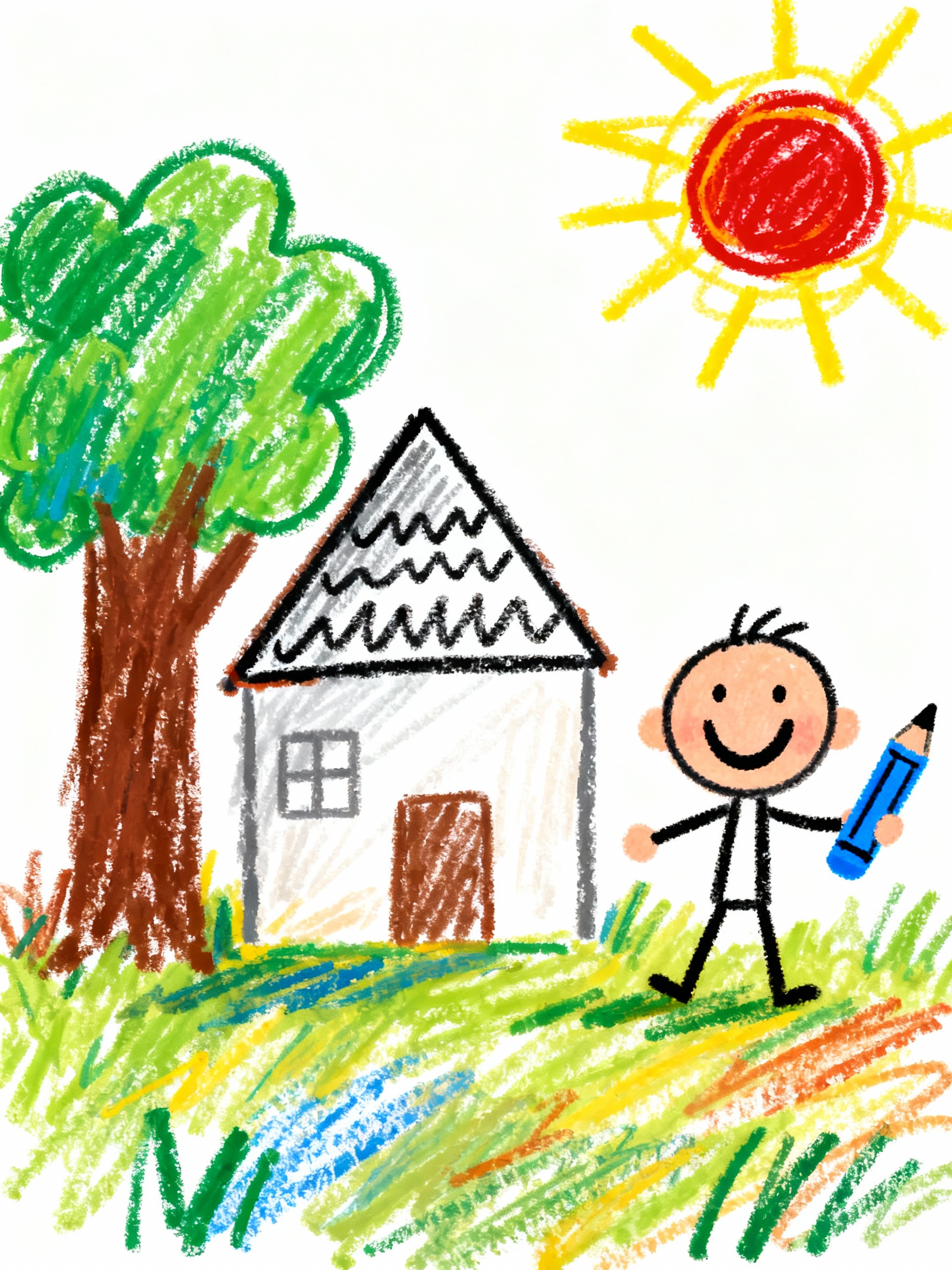 Reimagine this as a first grader's more detailed crayon...