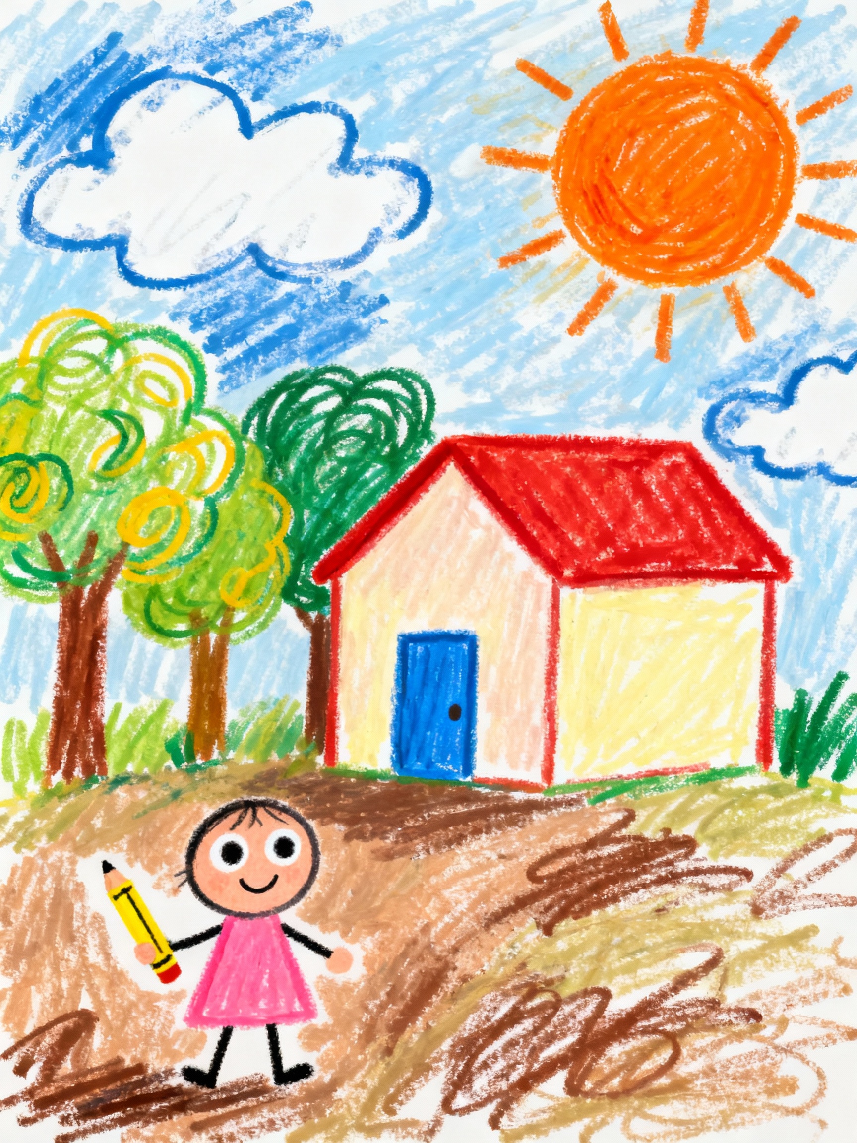 Reimagine this as a first grader's more detailed crayon...