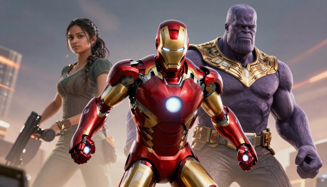 Iron man fighting with thanos 