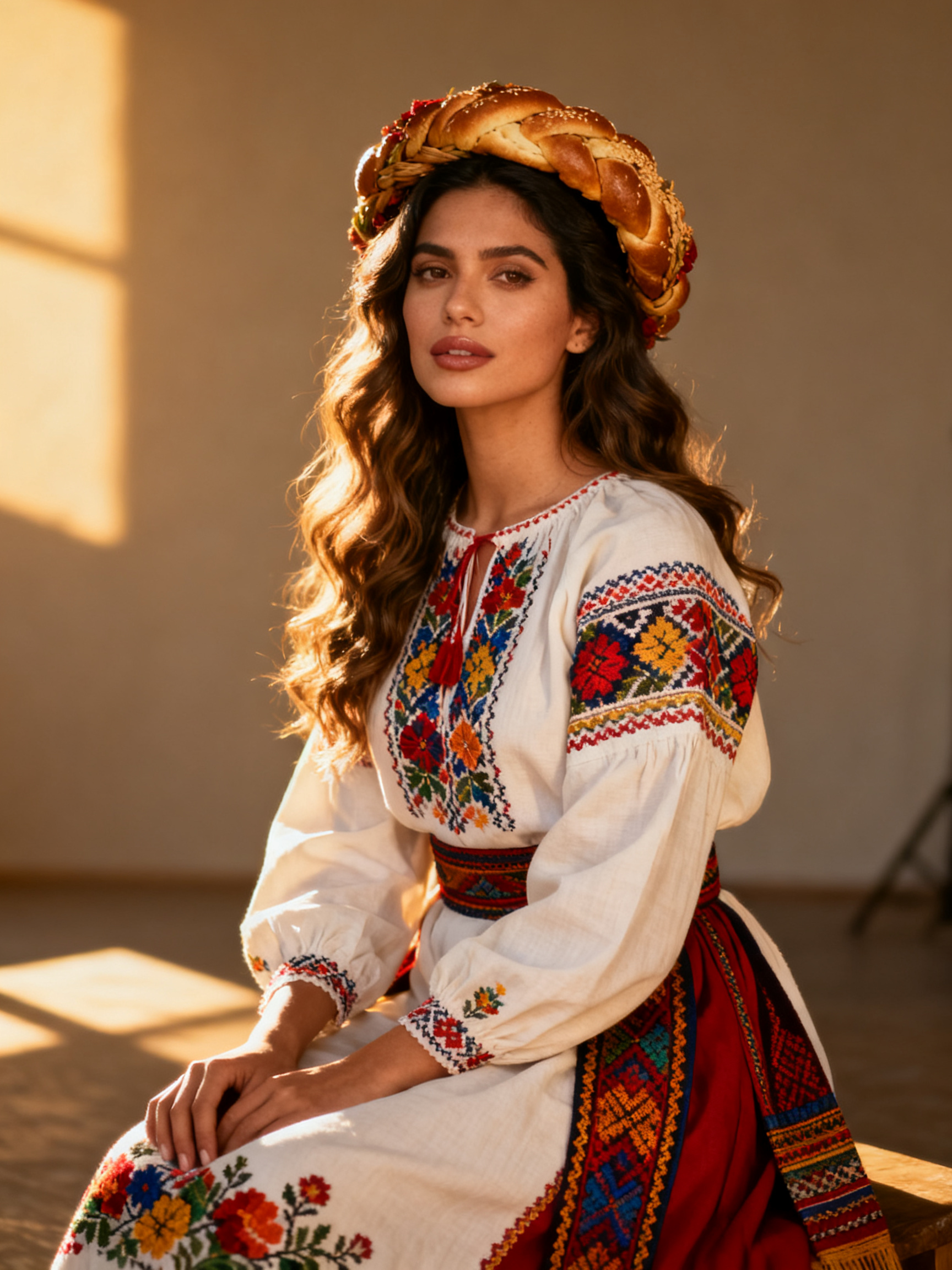 a professional portrait of a half hispanic half ukrainian wo...